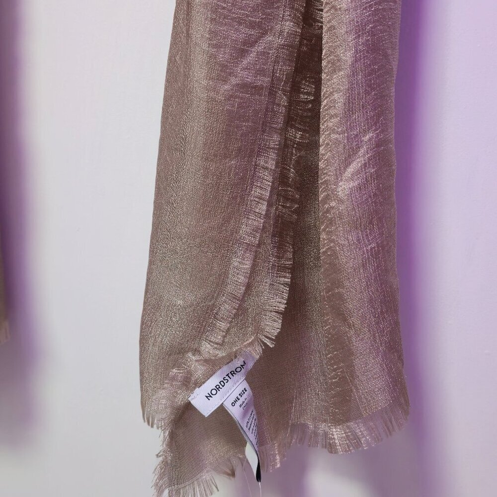 Nordstrom Tan Desert Shimmer Shawl Scarf - Brand New Tags On - Picture 4 of 4